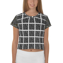 Load image into Gallery viewer, All-Over Print Crop Tee - White with Pattern - Unfazed Tees