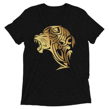 Load image into Gallery viewer, Short sleeve tri-blend Lion t-shirt - Solid Black - Unfazed Tees