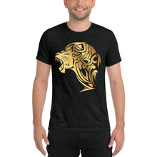 Load image into Gallery viewer, Short sleeve tri-blend Lion t-shirt - Charcoal Black - Unfazed Tees