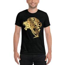 Load image into Gallery viewer, Short sleeve tri-blend Lion t-shirt - Solid Black - Unfazed Tees