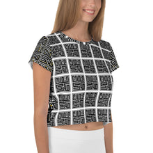 Load image into Gallery viewer, All-Over Print Crop Tee - White with Pattern - Unfazed Tees