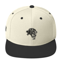 Load image into Gallery viewer, Black & Natural Creme Snapback Lion Hat - Unfazed Tees