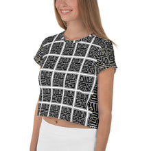 Load image into Gallery viewer, All-Over Print Crop Tee - White with Pattern - Unfazed Tees