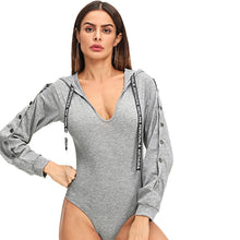 Load image into Gallery viewer, Work it Out Drawstring Bodysuit - Gray - Unfazed Tees
