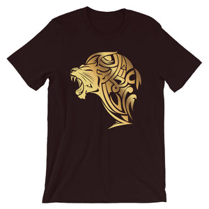 Short-Sleeve UnFazed Gold Lion T-Shirt - Black - Unfazed Tees