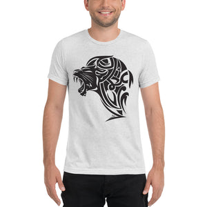 Short sleeve tri-blend Lion t-shirt - White - Unfazed Tees