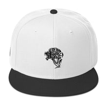 Load image into Gallery viewer, White &amp; Black Snapback Lion Hat - Unfazed Tees
