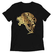Load image into Gallery viewer, Short sleeve tri-blend Lion t-shirt - Solid Black - Unfazed Tees
