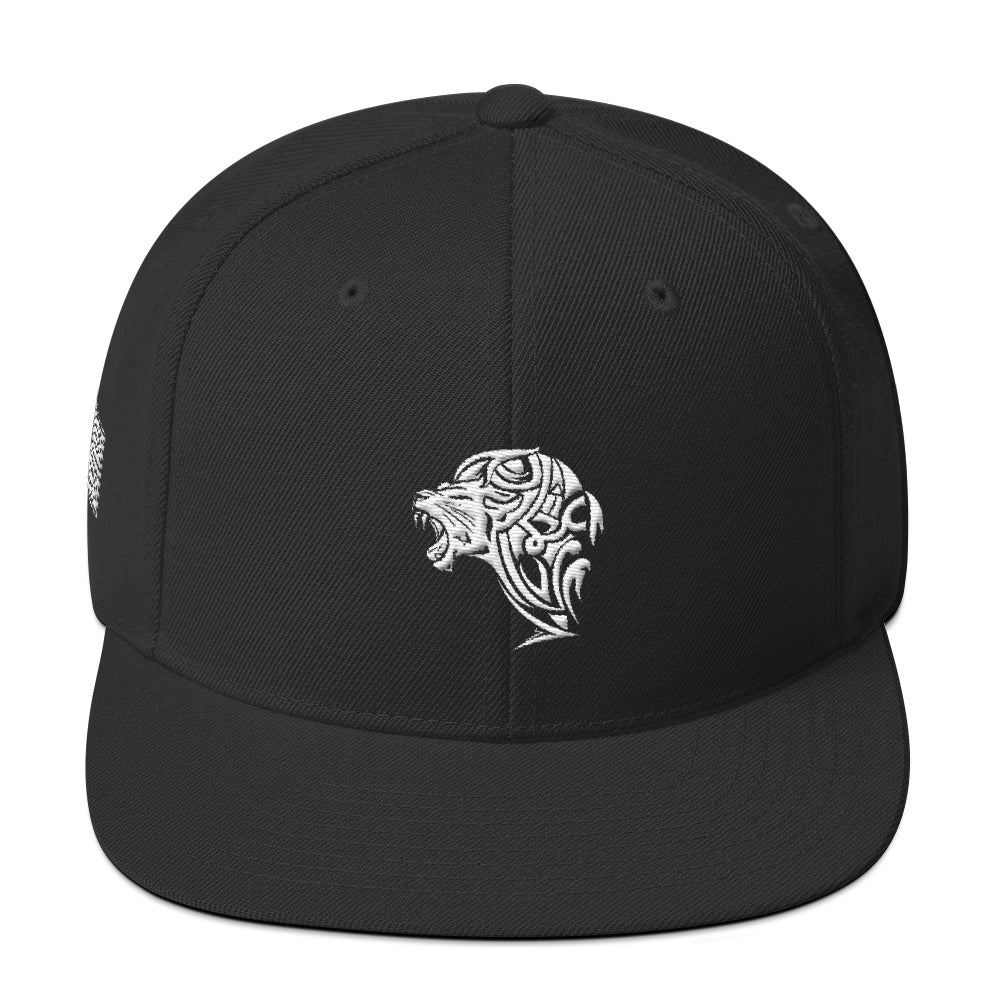 Embroidered White Lion Snapback Hat - Unfazed Tees