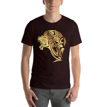 Load image into Gallery viewer, Short-Sleeve UnFazed Gold Lion T-Shirt - Black - Unfazed Tees
