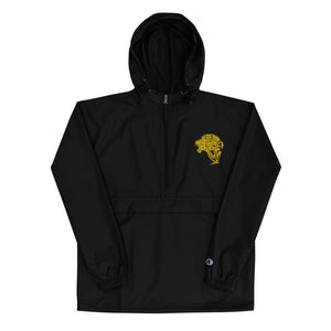 Women's Embroidered Champion Packable Jacket - Black - Unfazed Tees