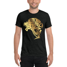 Load image into Gallery viewer, Short sleeve tri-blend Lion t-shirt - Charcoal Black - Unfazed Tees
