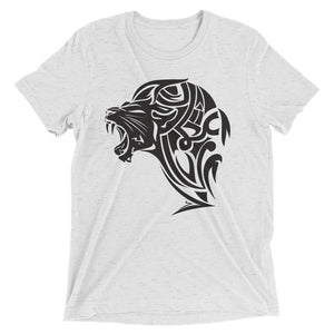 Short sleeve tri-blend Lion t-shirt - White - Unfazed Tees