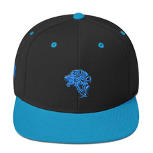 Load image into Gallery viewer, Black Aqua Snapback Lion Hat - Unfazed Tees
