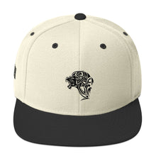 Load image into Gallery viewer, Black &amp; Natural Creme Snapback Lion Hat - Unfazed Tees
